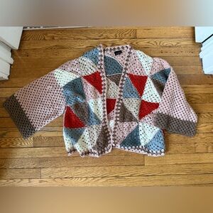 SAACHI Hand-Crocheted Geometric Sweater - One Size